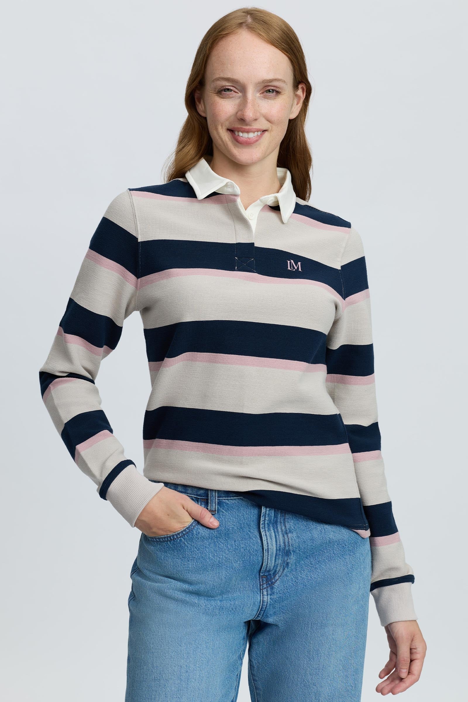 LeMieux Sloane Women´s Stripe Rugby Shirt Women’s Riding Clothing
