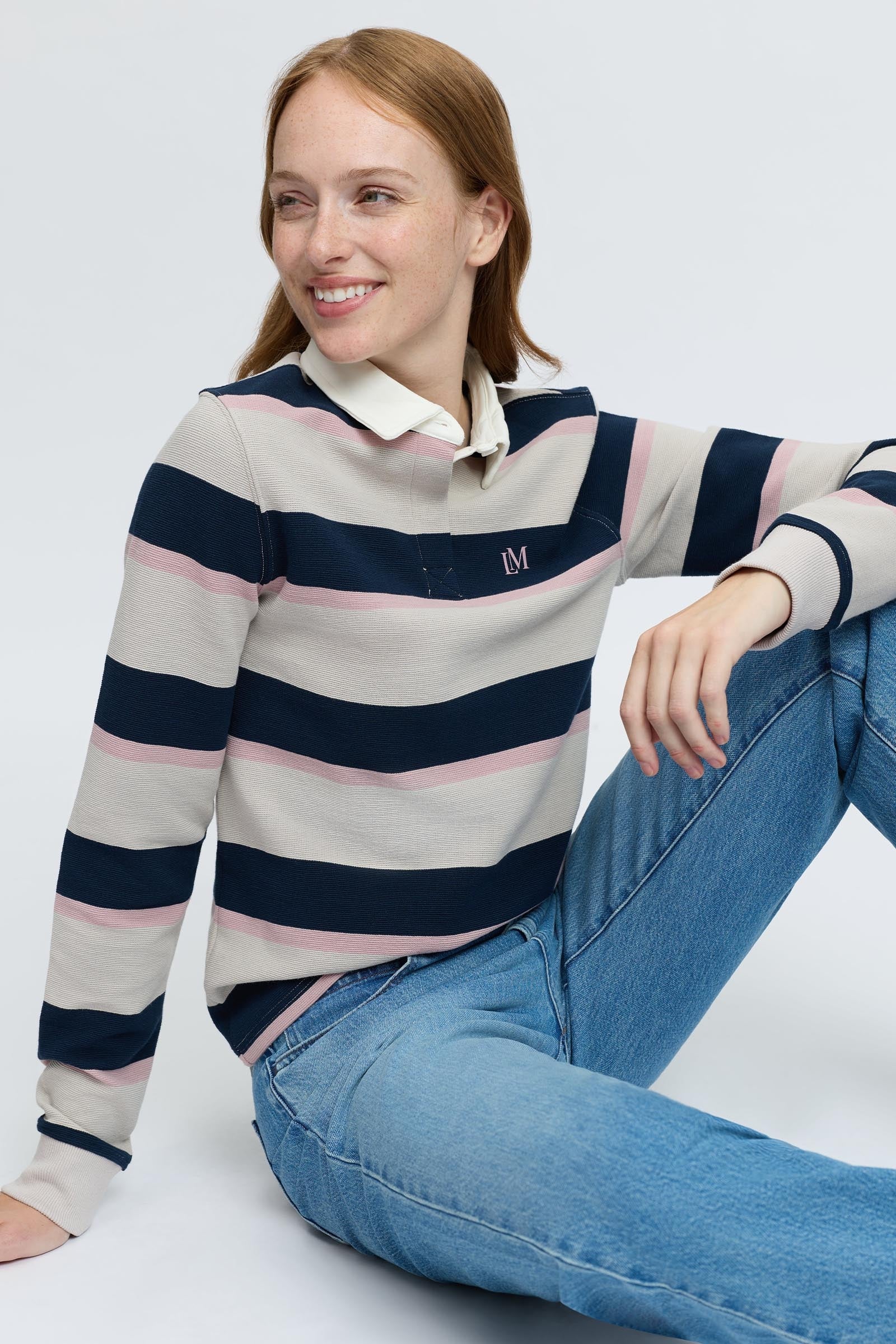 LeMieux Sloane Women´s Stripe Rugby Shirt Women’s Riding Clothing