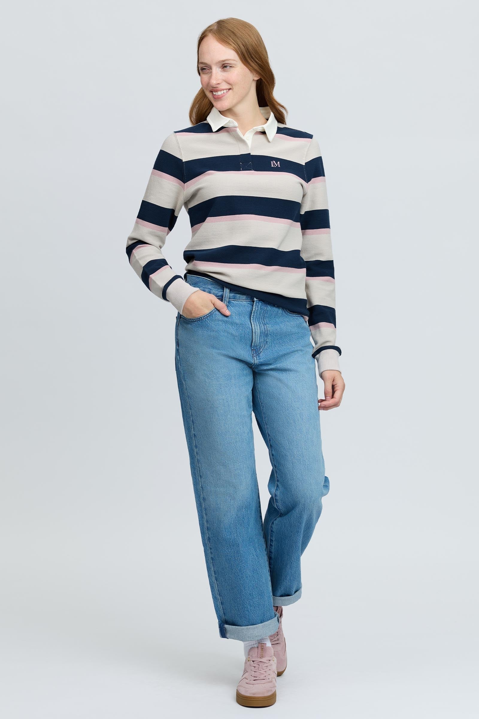LeMieux Sloane Women´s Stripe Rugby Shirt Women’s Riding Clothing