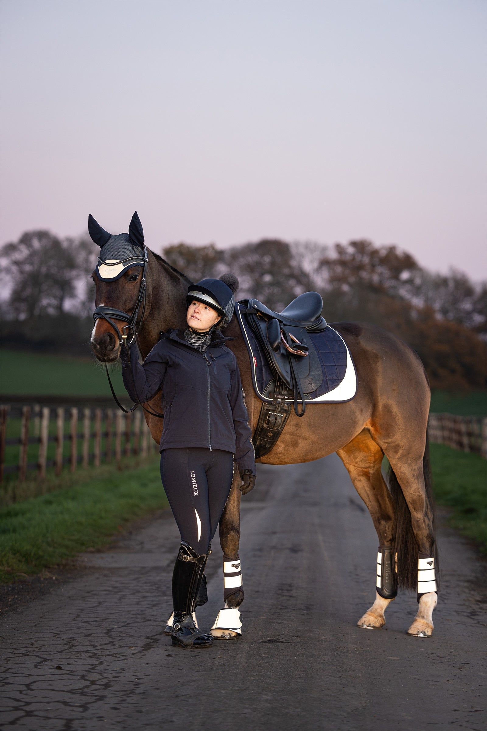 LeMieux Reflective Suede Dressage Square Saddle Pad Reflective