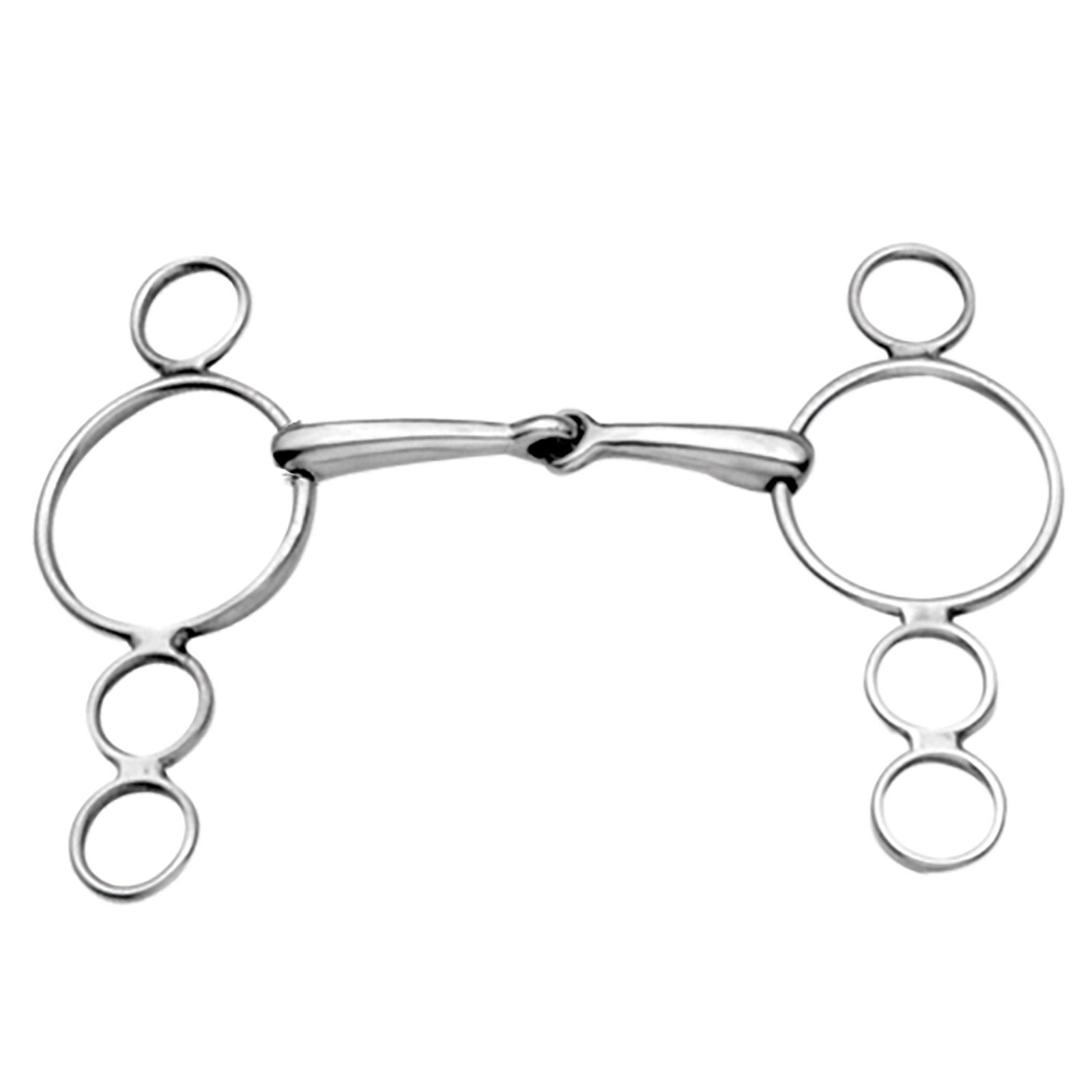 Korsteel Stainless Steel Jointed 3 Ring Dutch Gag Bit Horse Bits