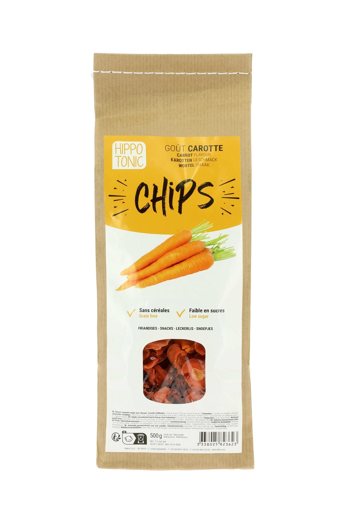 HIPPOTONIC gulerod chips til heste, 500 g Horse Feed & Nutrition