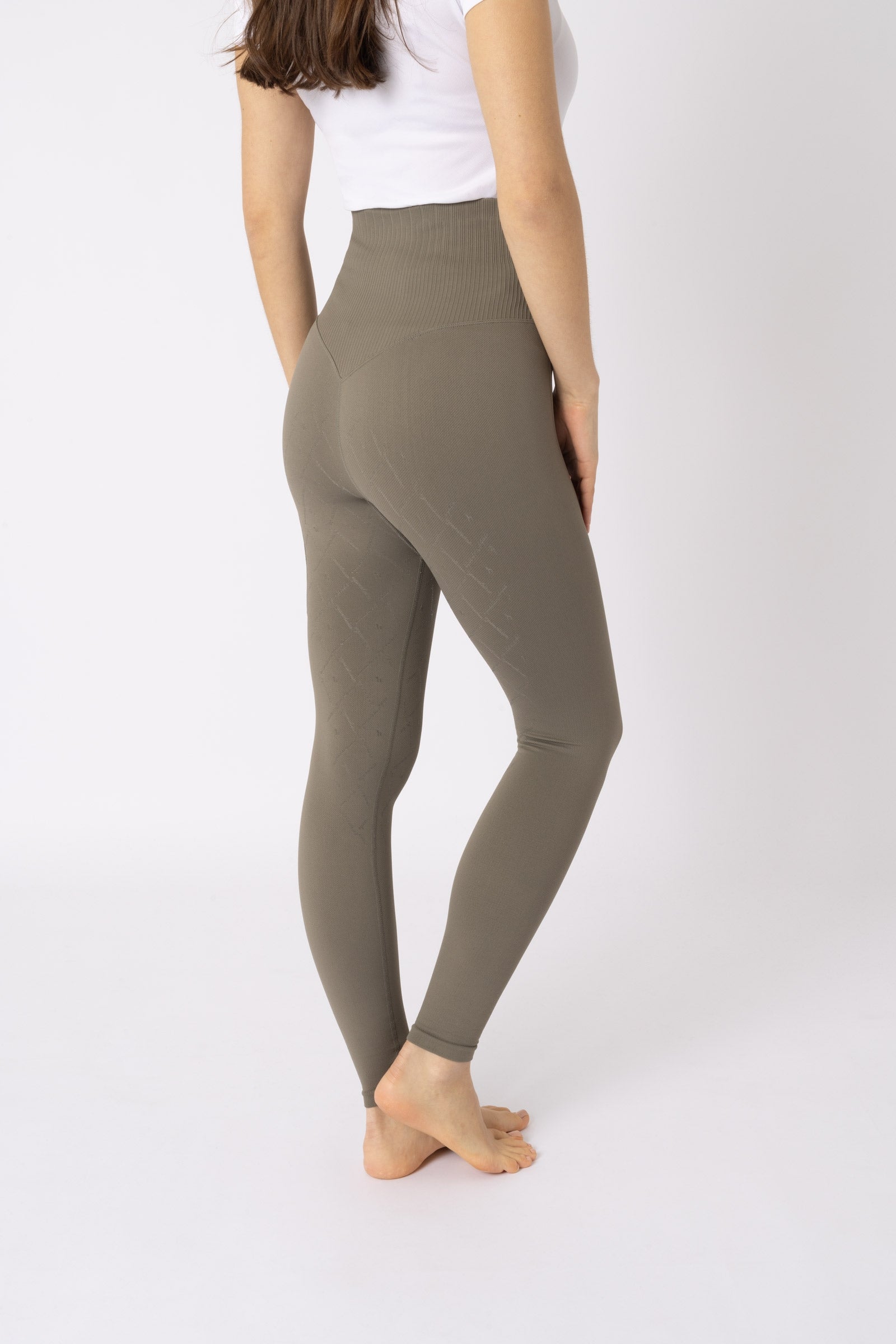 Horze Janine Seamless Fuld Grip Tights med telefonlomme, damemodel Womens Breeches