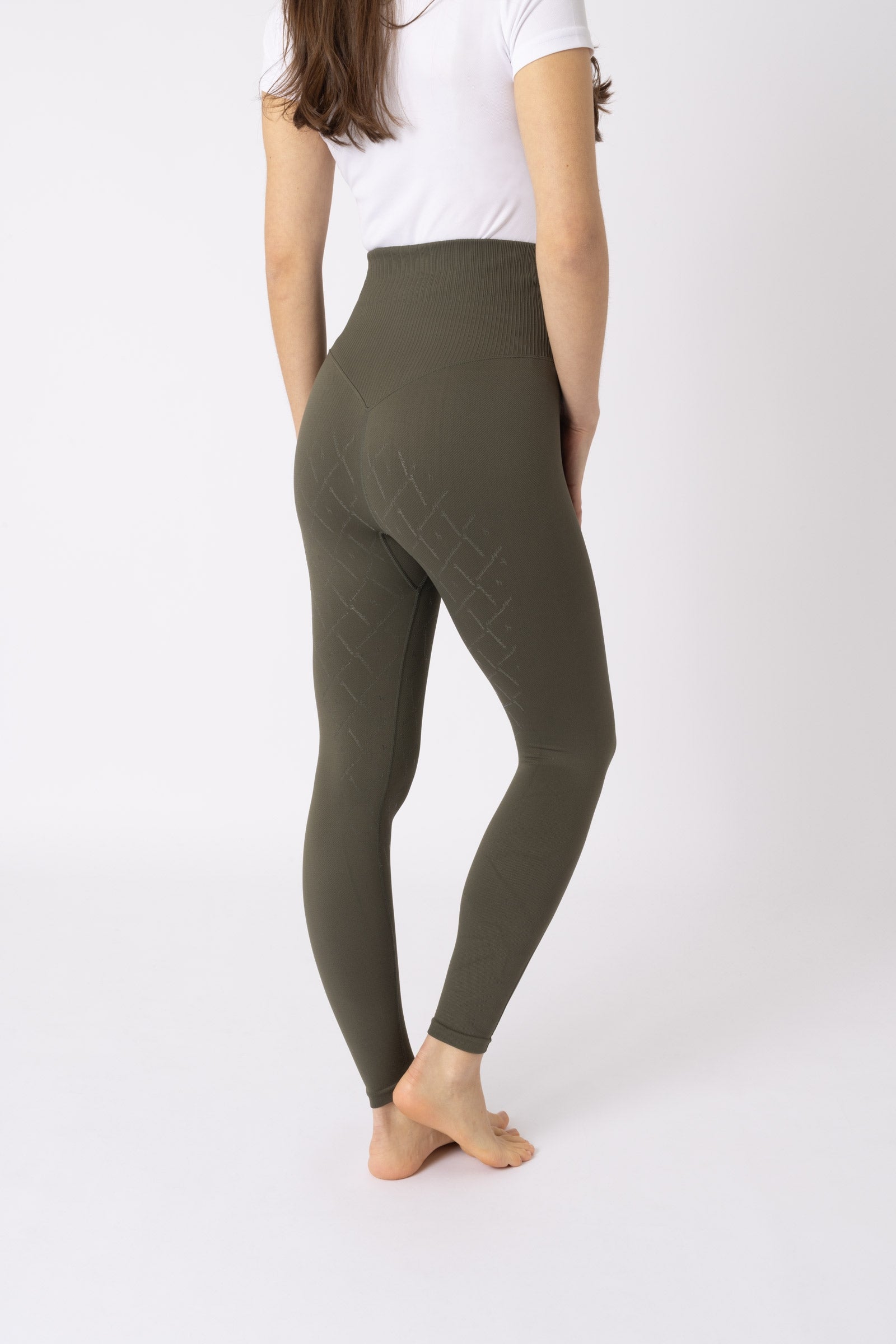 Horze Janine Seamless Fuld Grip Tights med telefonlomme, damemodel Womens Breeches