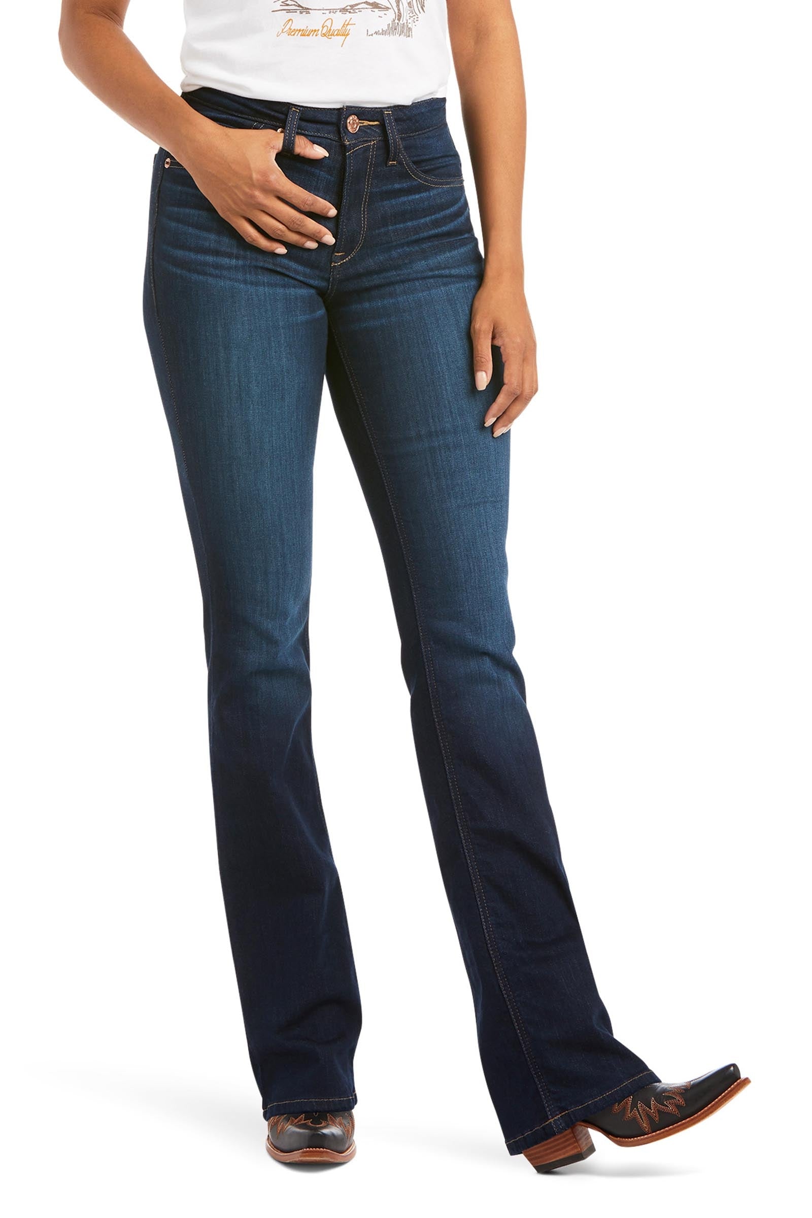 Ariat Real High Rise Ballary Boots Cut Dame bootcut jeans med høj talje Womens Breeches