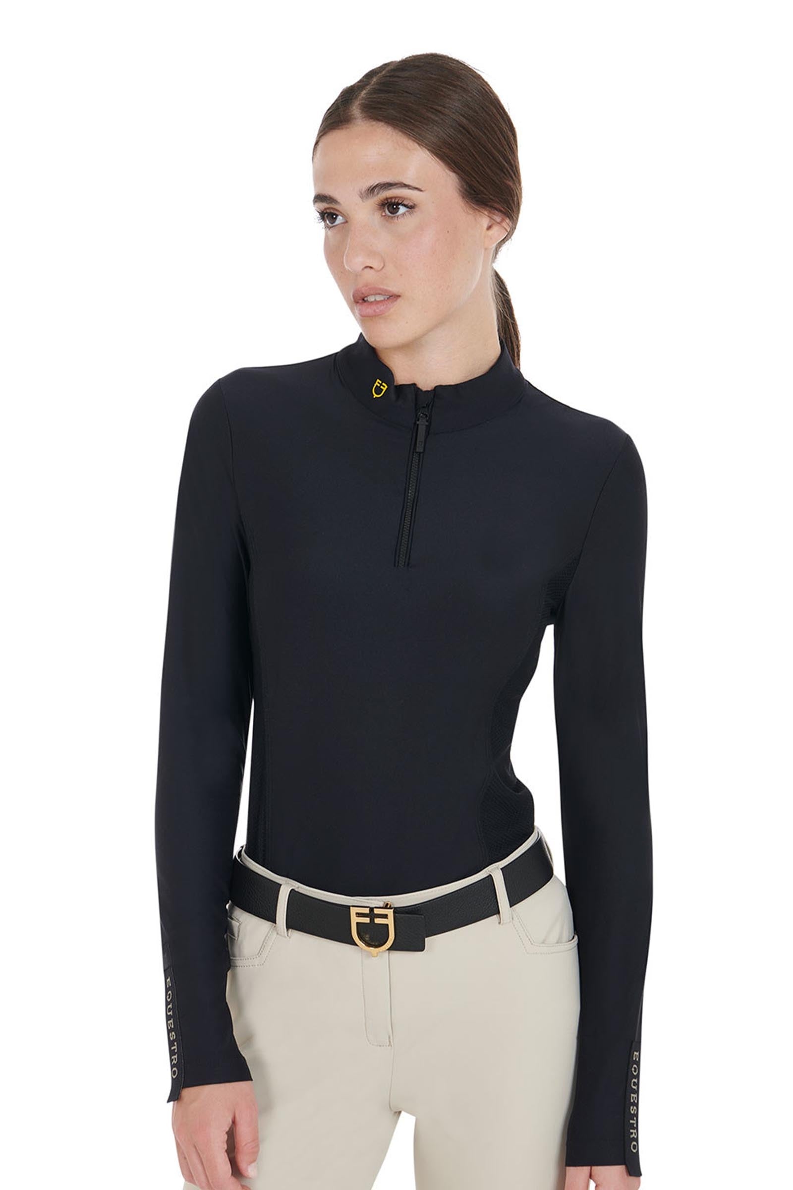 Equestro Women's Long-sleeved Training Technical Polo Shirt Women’s Riding Clothing