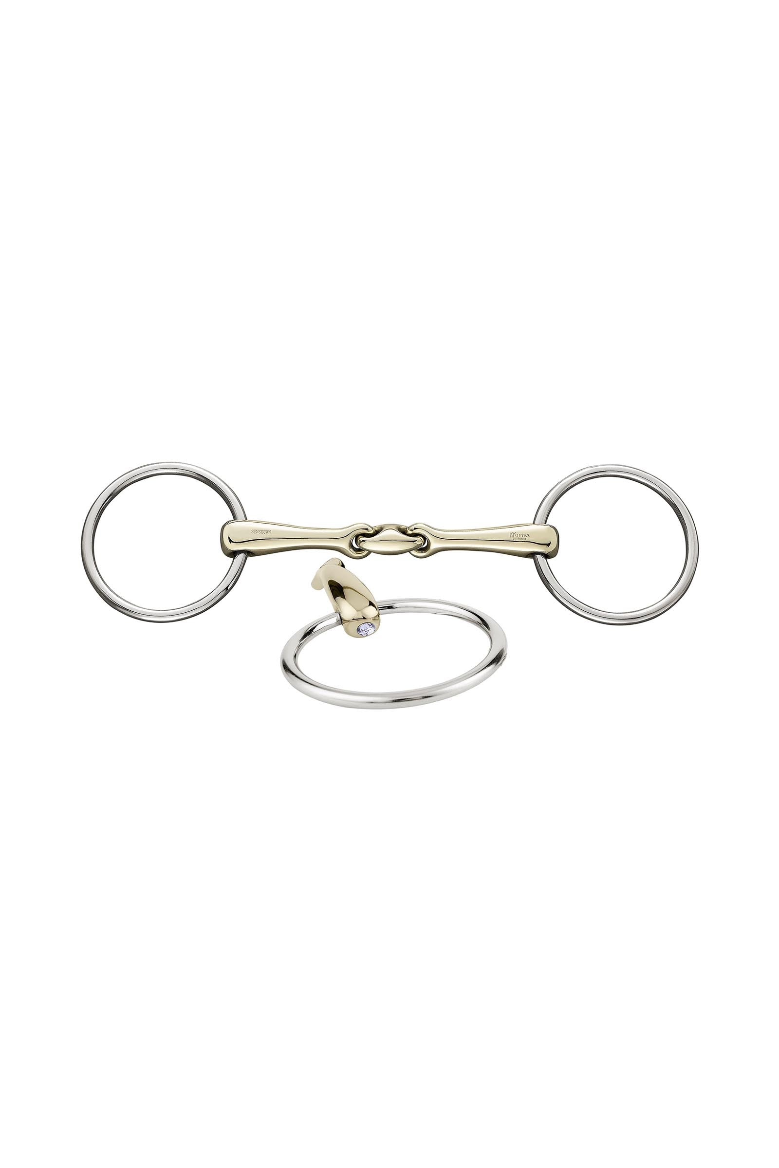 Sprenger KK Ultra trensebid, dobbeltleddet, 16 mm, Sensogan, med krystaller Bid