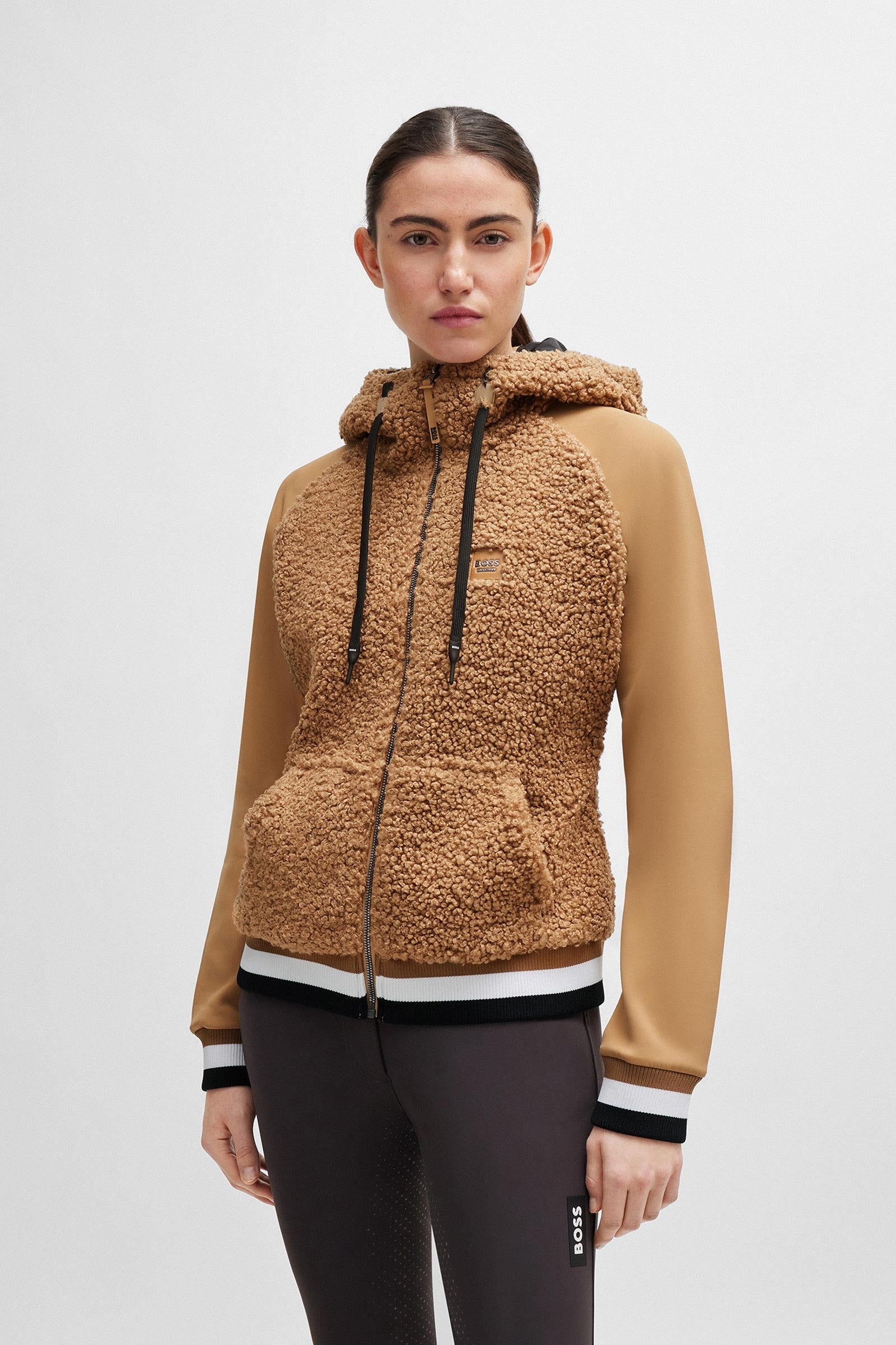 Boss Riva Teddy Hybrid Zip Hoodie Women’s Riding Clothing