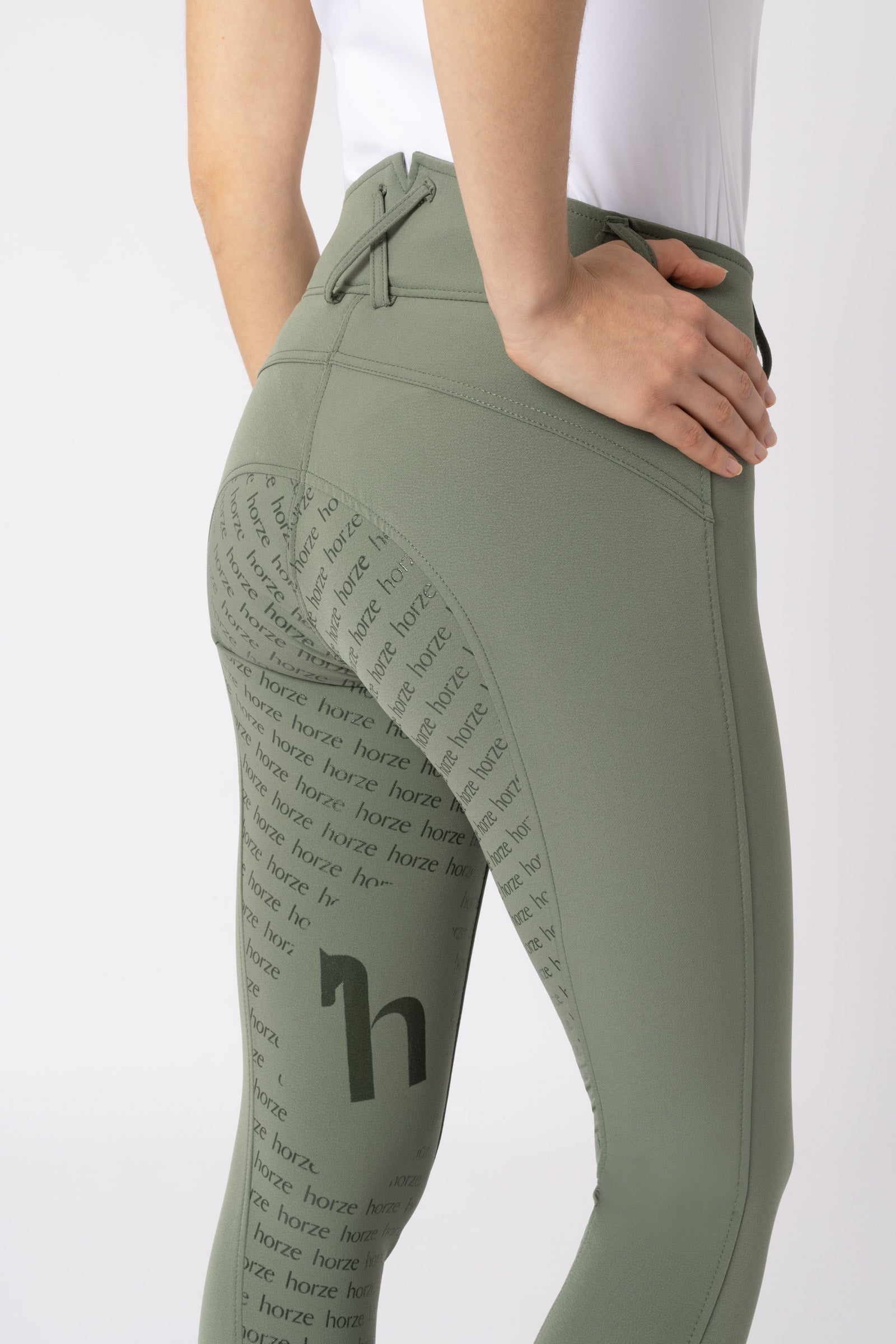 Horze Women's High Waist Silicone Full Seat Breeches Womens Breeches