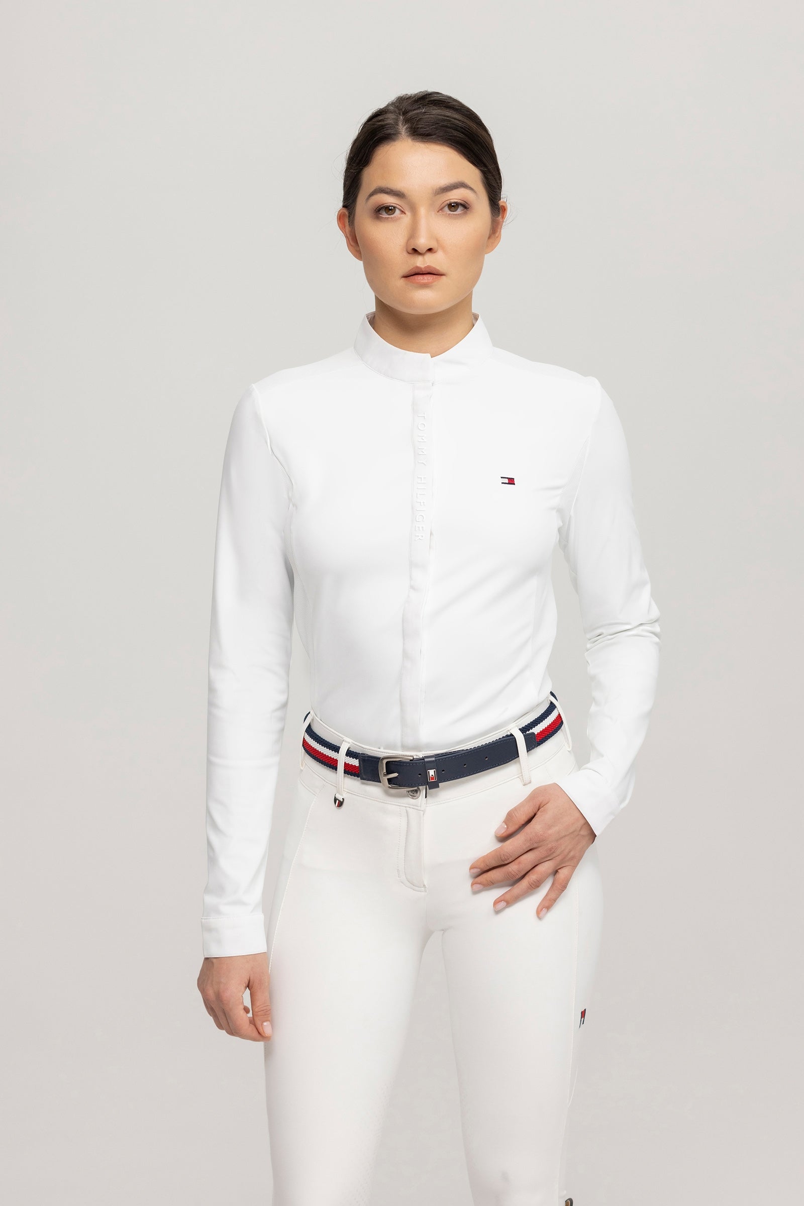 Tommy Hilfiger Equestrian Charlotte dame stævneskjorte med knapper Ridetøj til dame