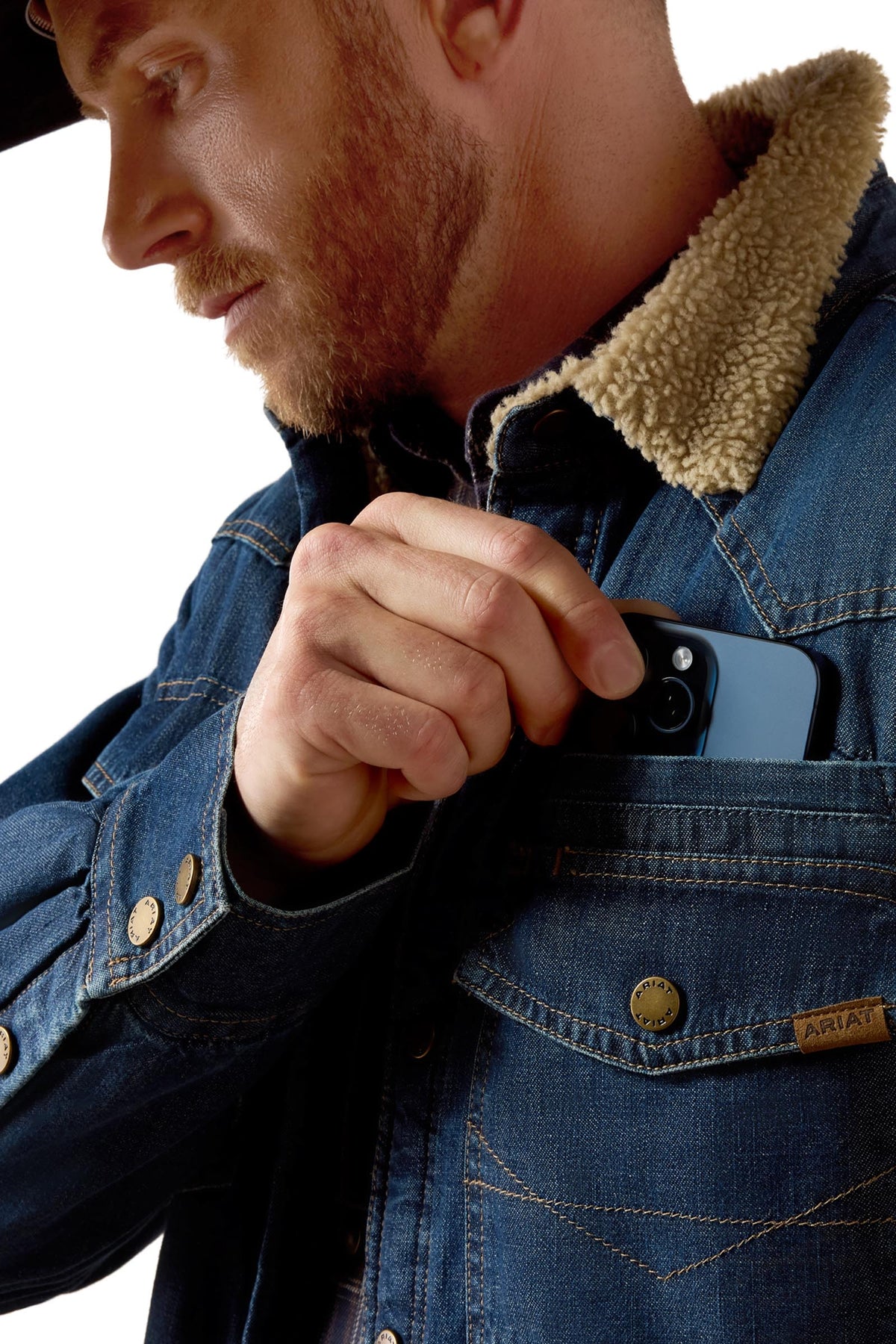 Ariat Men's Sherpa-Lined Shirt Jacket Mens Riding Clothing