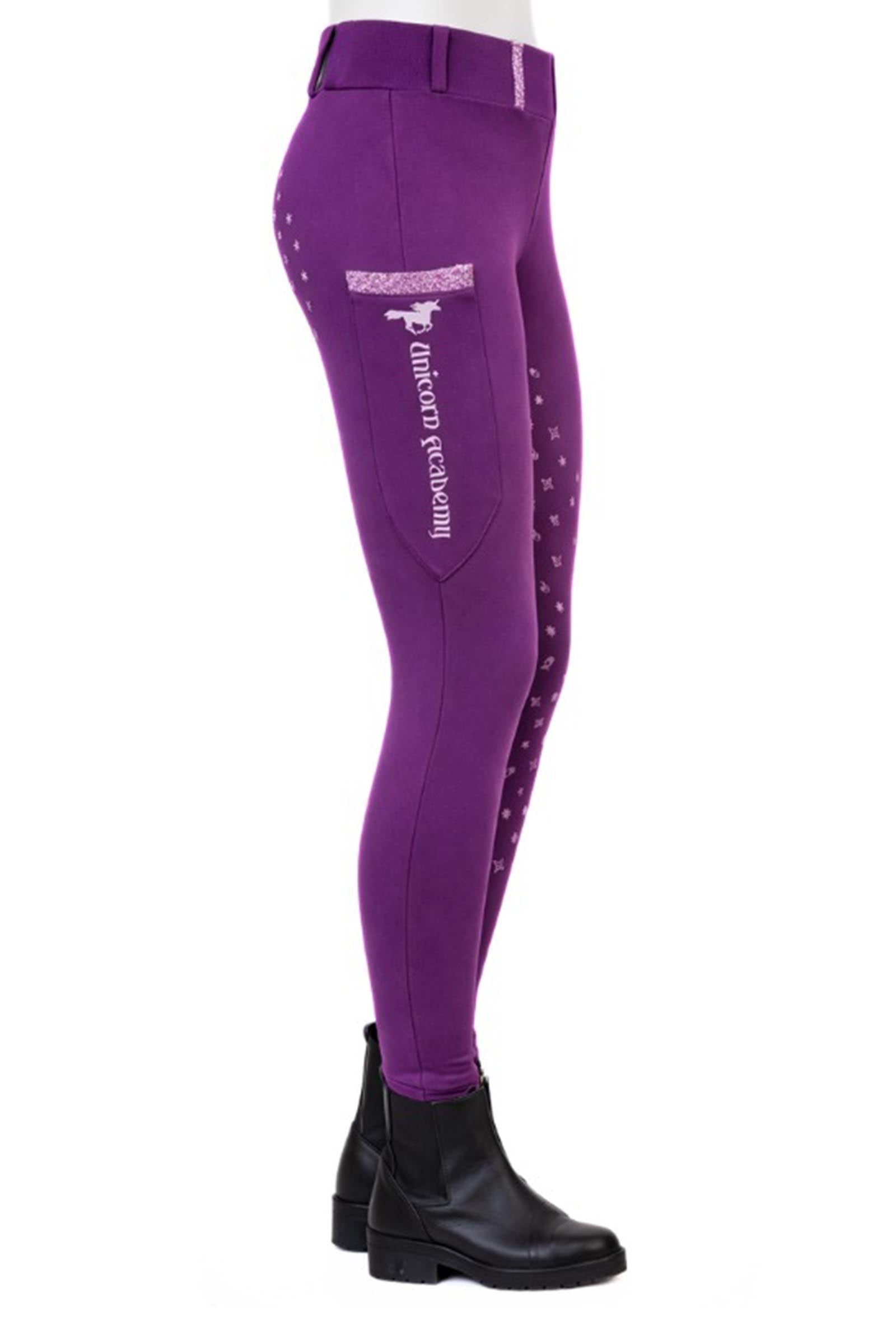 Kavalkade Unicorn Academy børne rideleggings med glitter Ridetøj til børn
