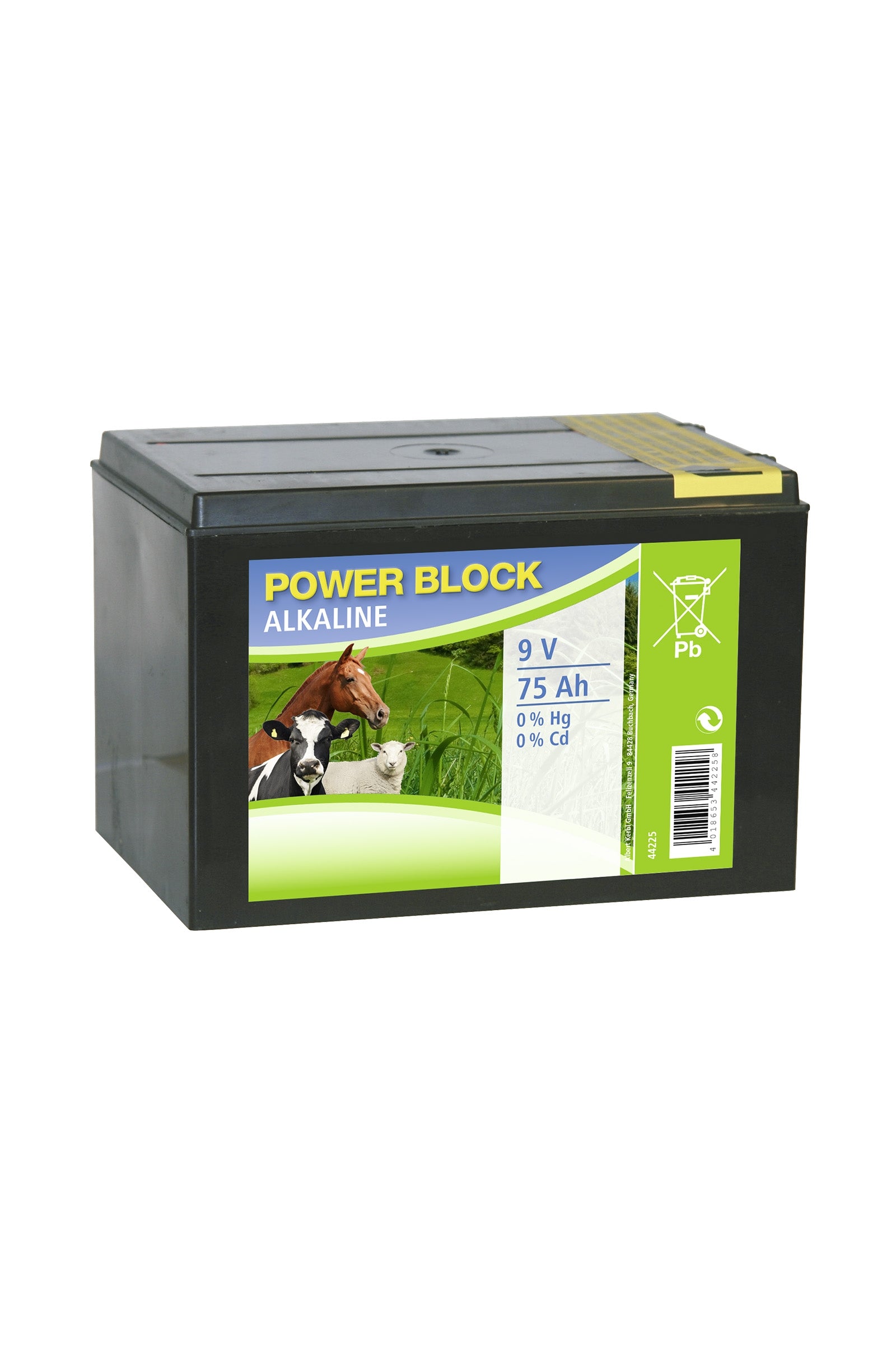 Kerbl CORRAL alkalisk tørbatteri Power Block, 9 V, 75 Ah, lille hus Elhegn