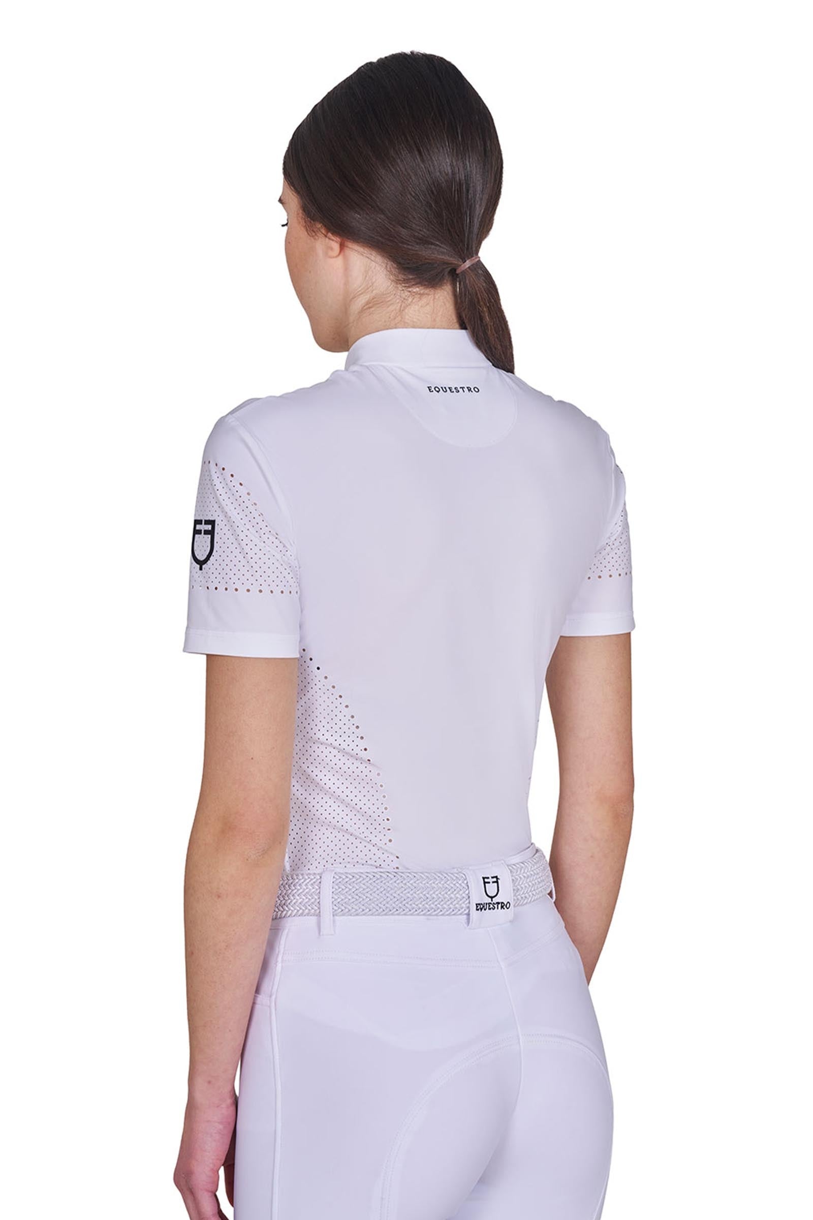 Equestro SS2026 Women's Perforated Training Polo Shirt SS ZIP Women’s Riding Clothing
