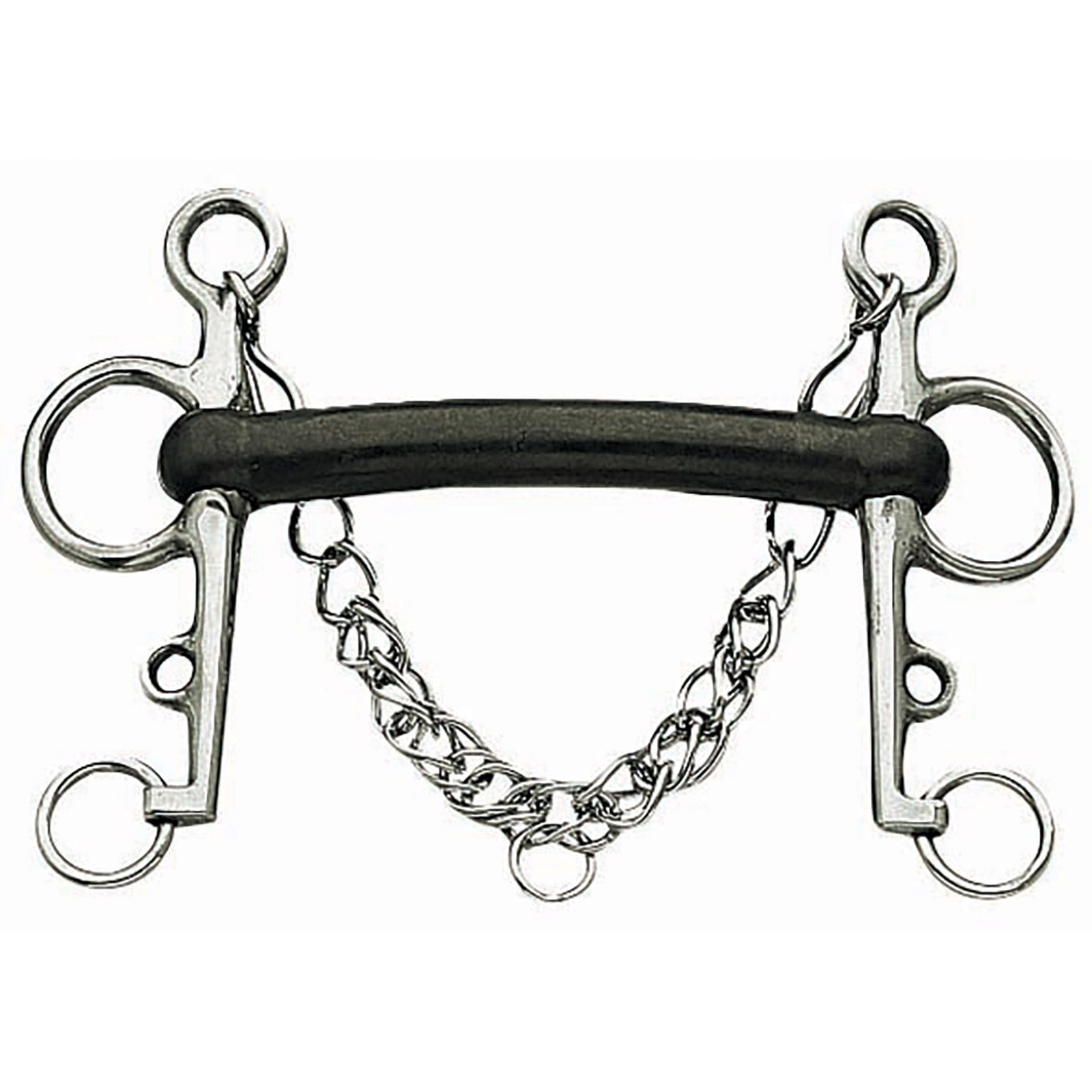 Korsteel Mullen Mouth Pelham Bid, hårdt gummi Bid