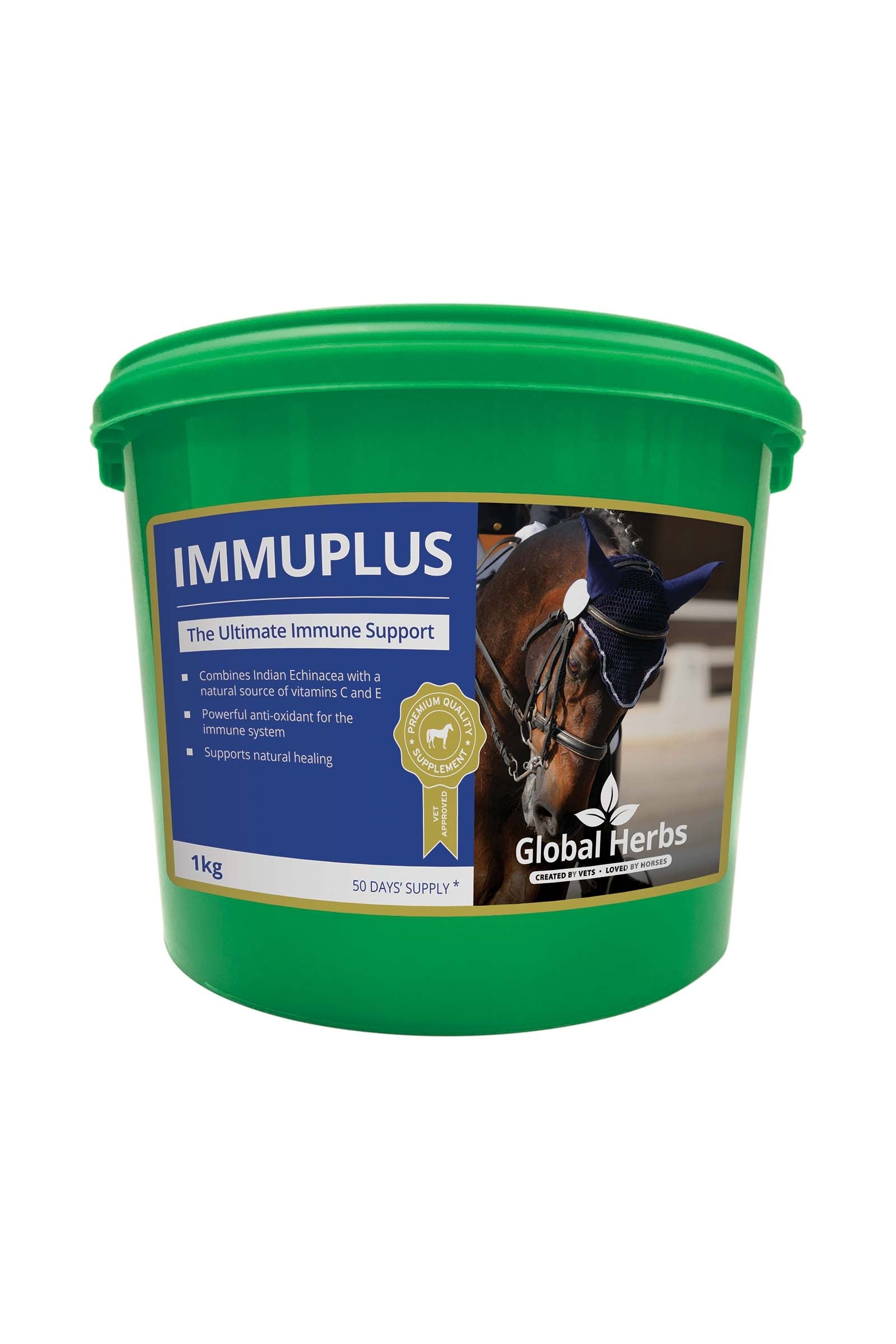 Global Herbs ImmuPlus, 1 kg. Horse Feed & Nutrition