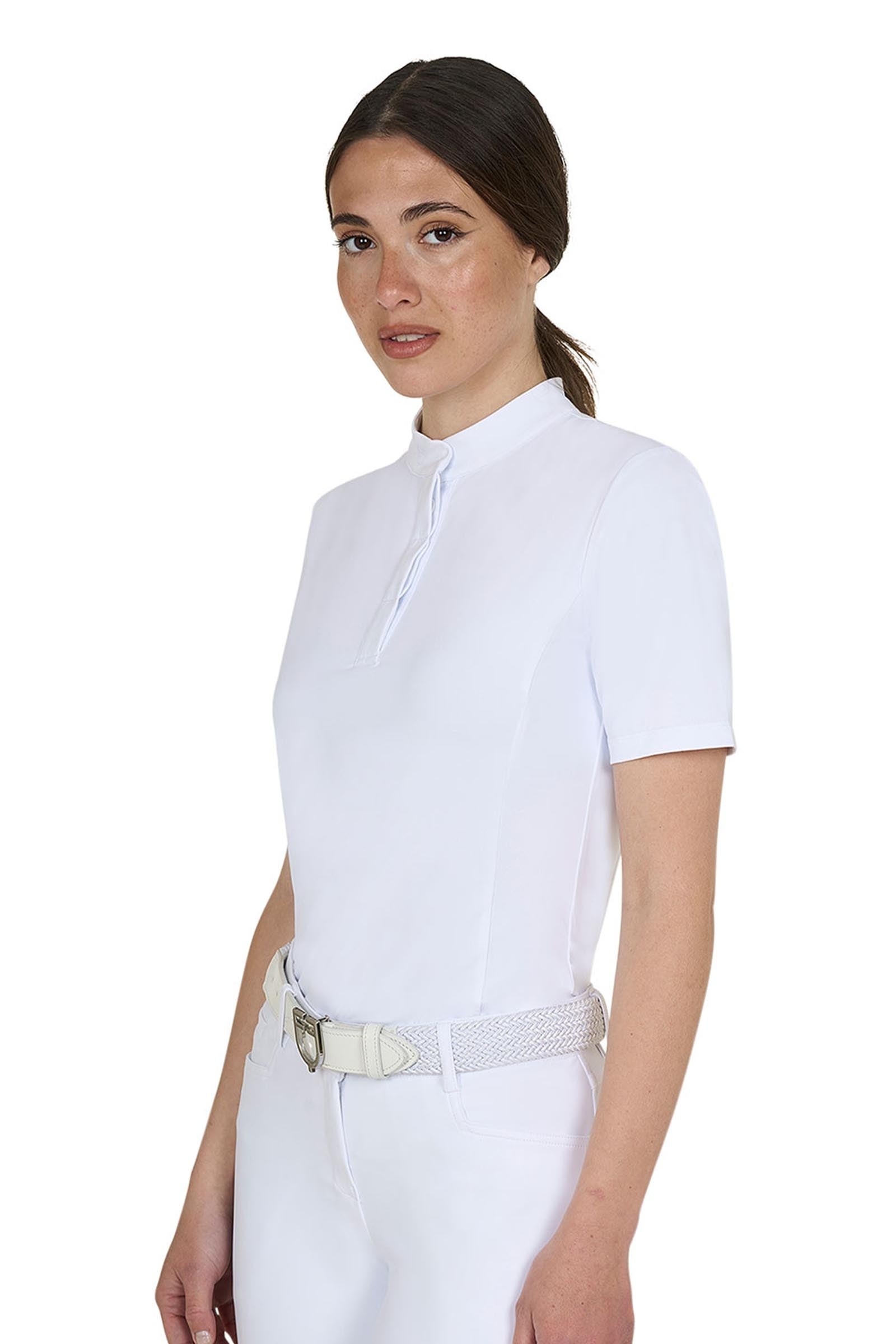 Equestro SS2026 Women's Basic Competition Polo Shirt SS Buttons Ridetøj til dame