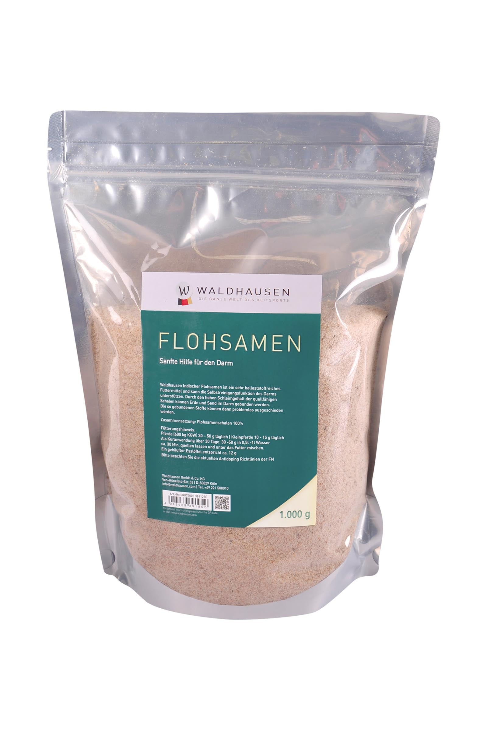 Waldhausen Psylliumfrø - Mild hjælp til fordøjelsessystemet, 1kg Horse Feed & Nutrition