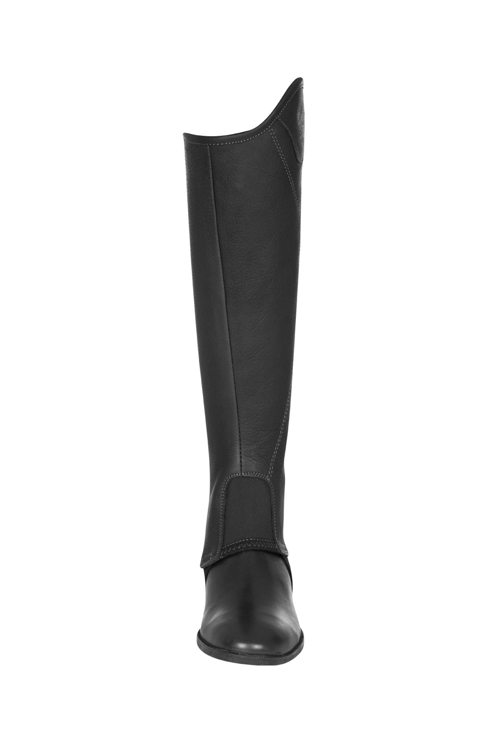 Equestro Unisex Short Leather Chaps With Side Zip Riding Boots & Riding Shoes