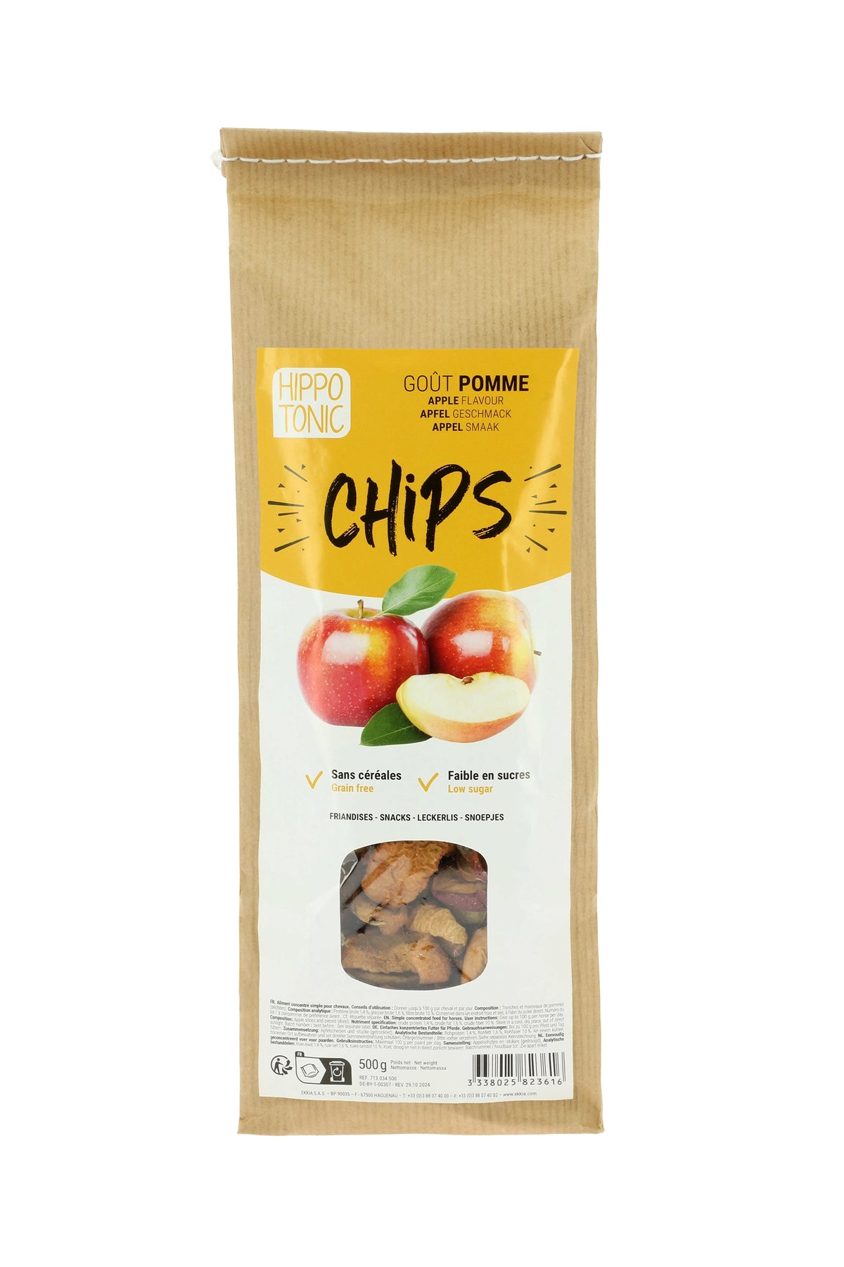 HIPPOTONIC æble chips til heste, 500 g Horse Feed & Nutrition