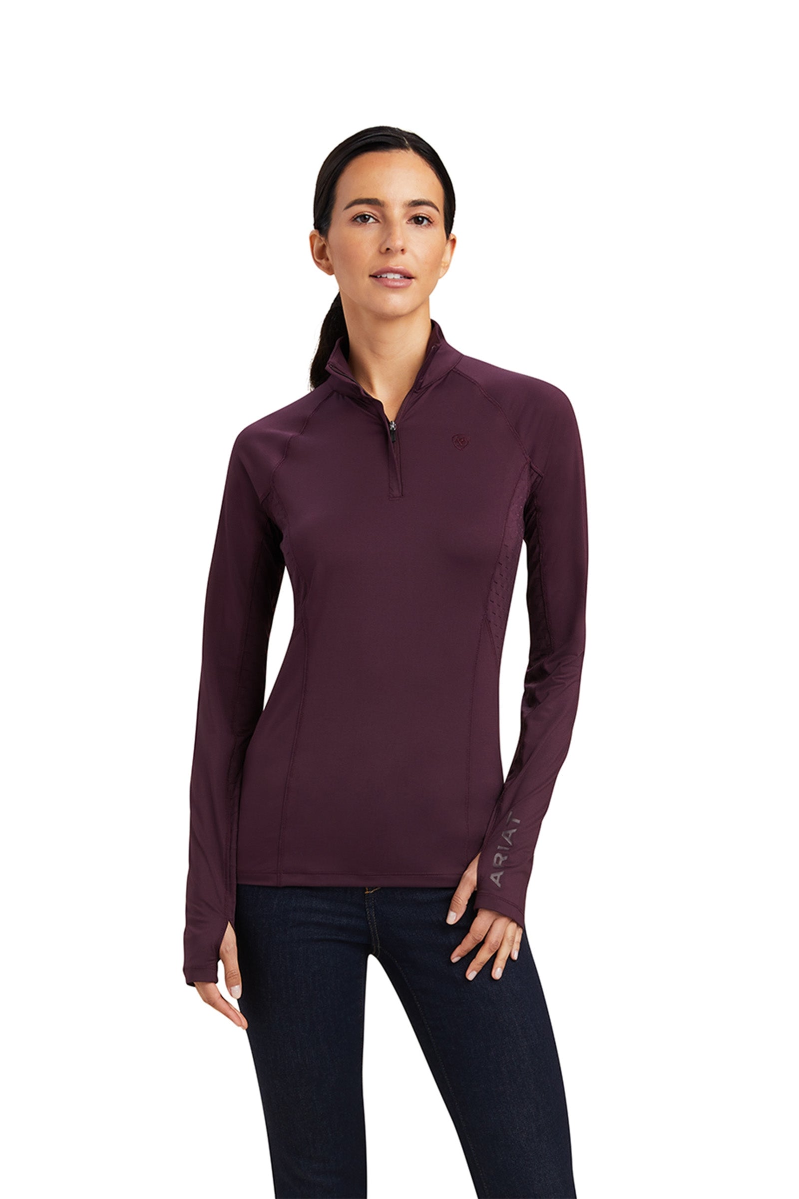 Ariat Lowell 2.0 1/4 Zip langærmet bluse, damemodel Ridetøj til dame