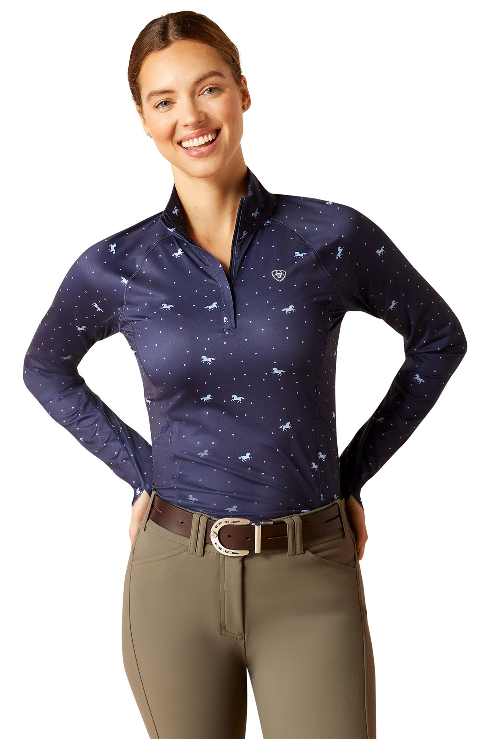 Ariat Lowell 2.0 1/4 Zip langærmet bluse, damemodel Ridetøj til dame