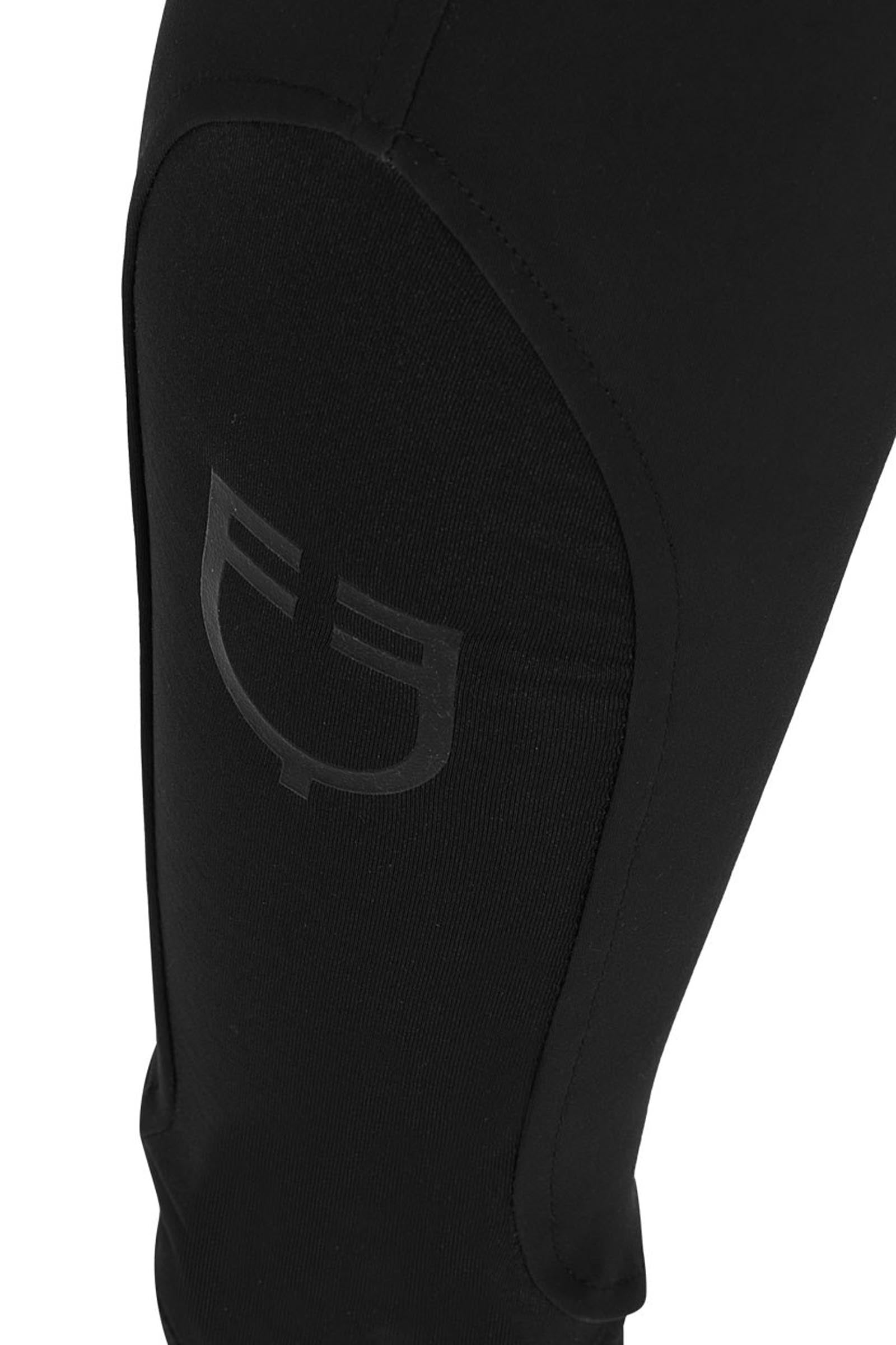 Equestro Men's Slim Fit Knee Grip Breeches With Logo Mens Riding Clothing