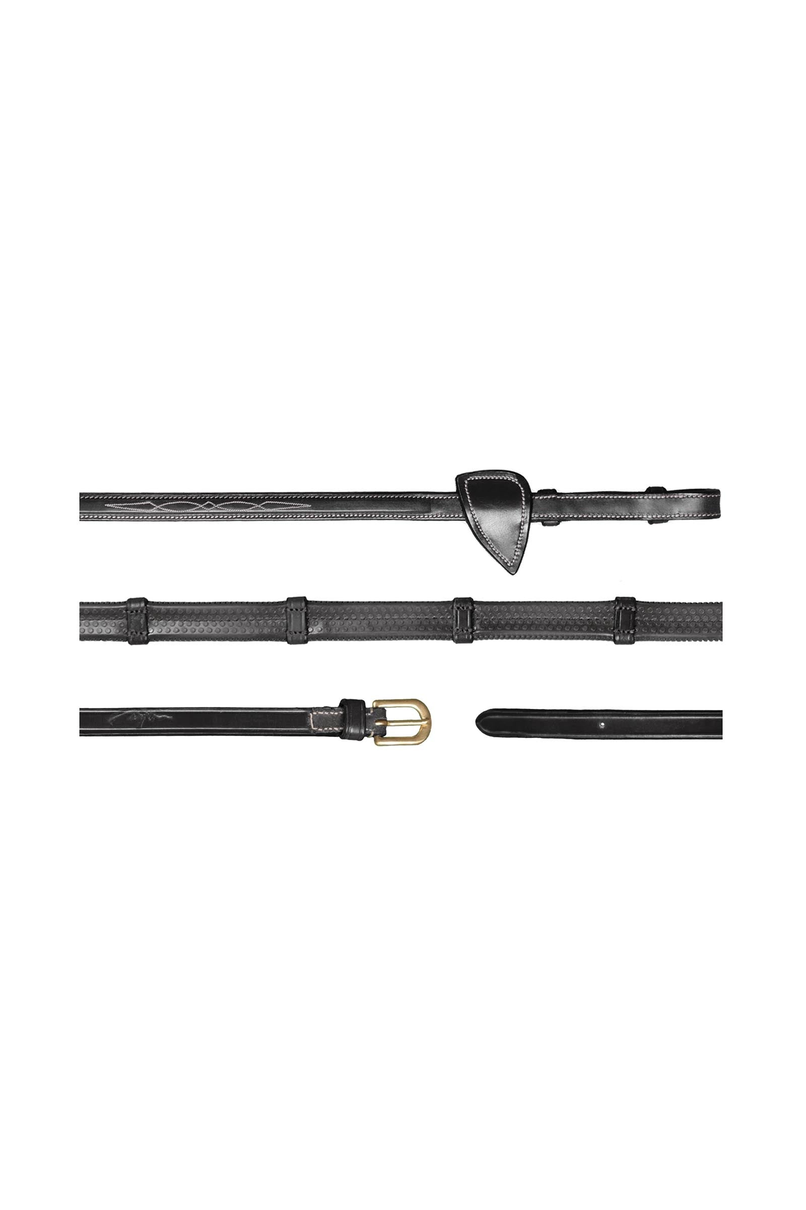 Dy'on D Collection gummitøjler (13 mm) med 7 læderstopper Trenser & tøjler