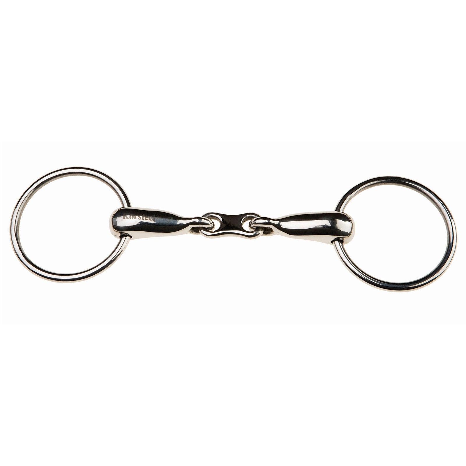 Korsteel Stainless Steel Hollow Mouth French Link Loose Ring Snaffle Bit Horse Bits