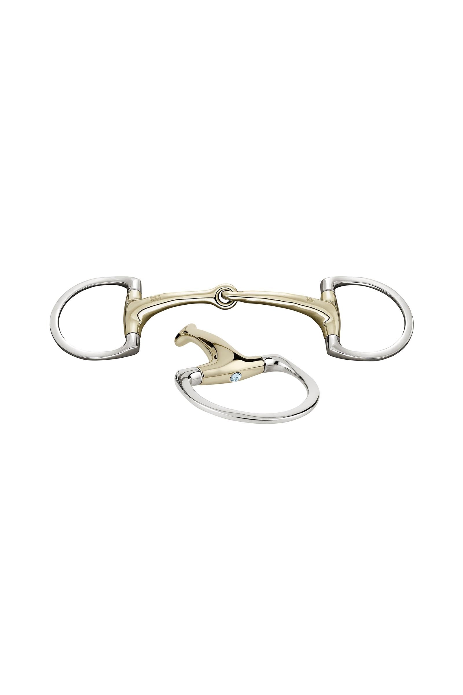 Sprenger Dynamic RS olivenhoved bid D ringe, enkelt brudt, 16 mm, Sensogan, med krystaller Bid