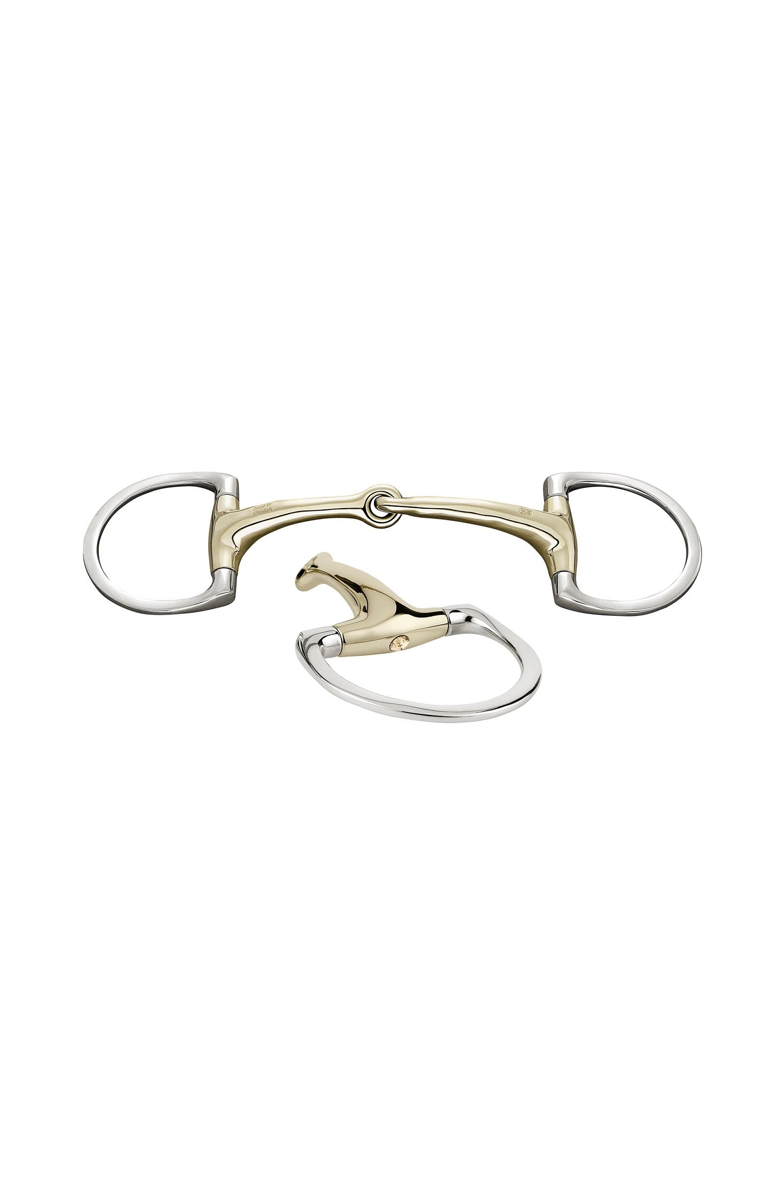 Sprenger Dynamic RS olivenhoved bid D ringe, enkelt brudt, 16 mm, Sensogan, med krystaller Bid