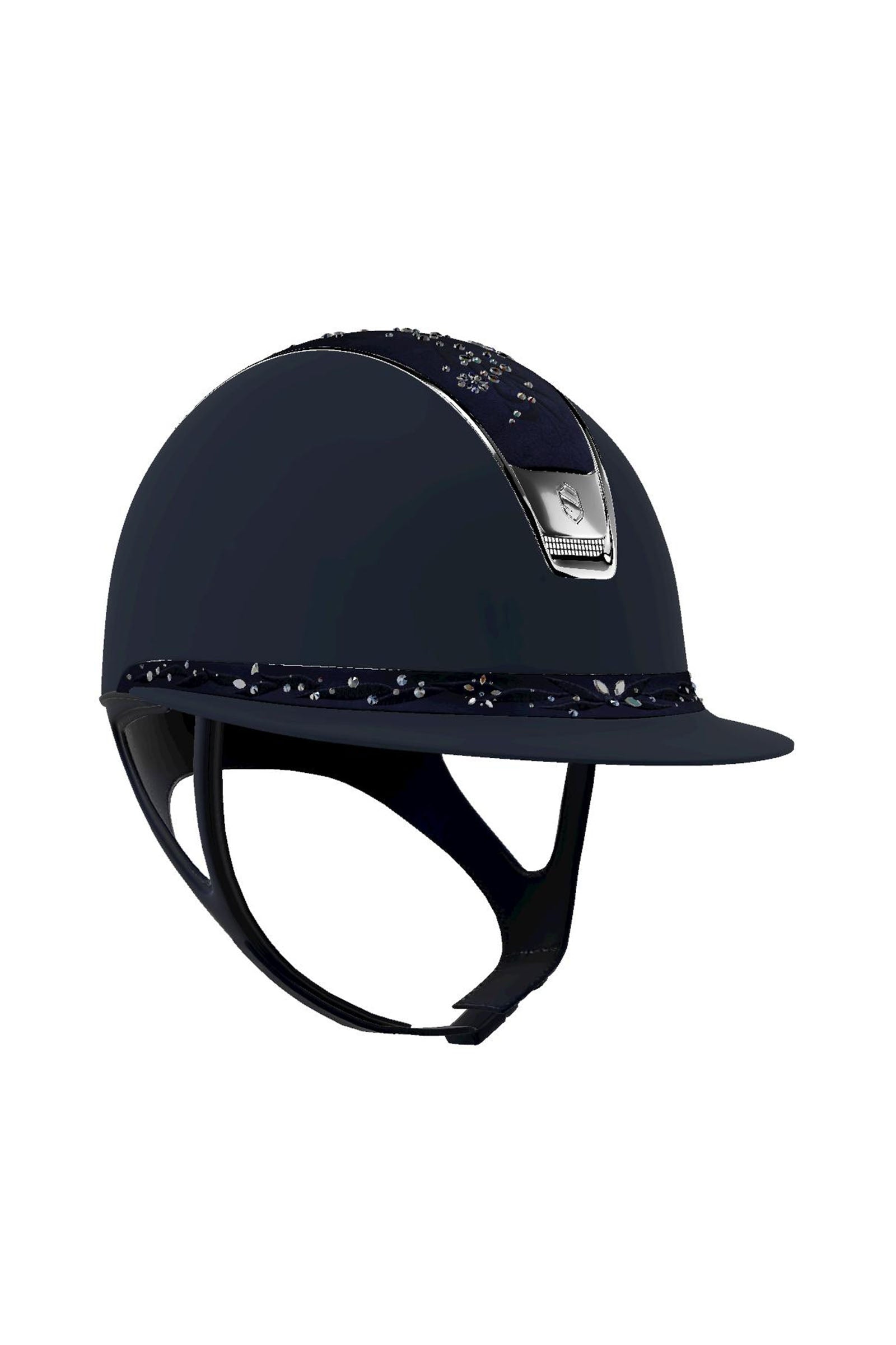 Samshield Miss Shield Shadowmatt med blomster Swarovski smykker, krom 2.0 Ridehjelme & Sikkerhedsveste