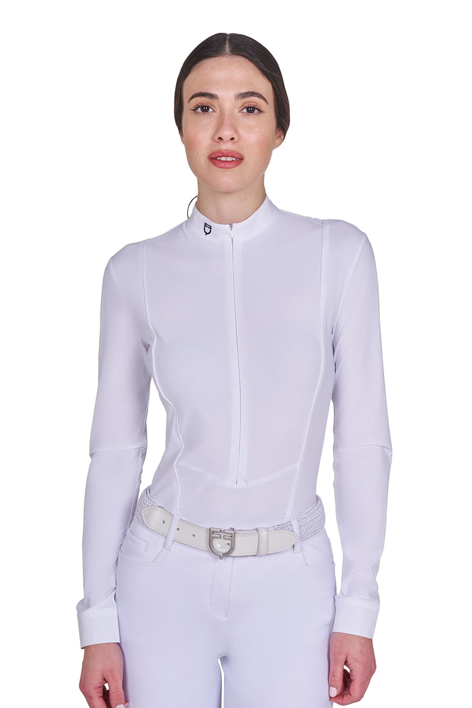 Equestro SS2026 Dame Stævne polo langærmet skjult lynlås Ridetøj til dame